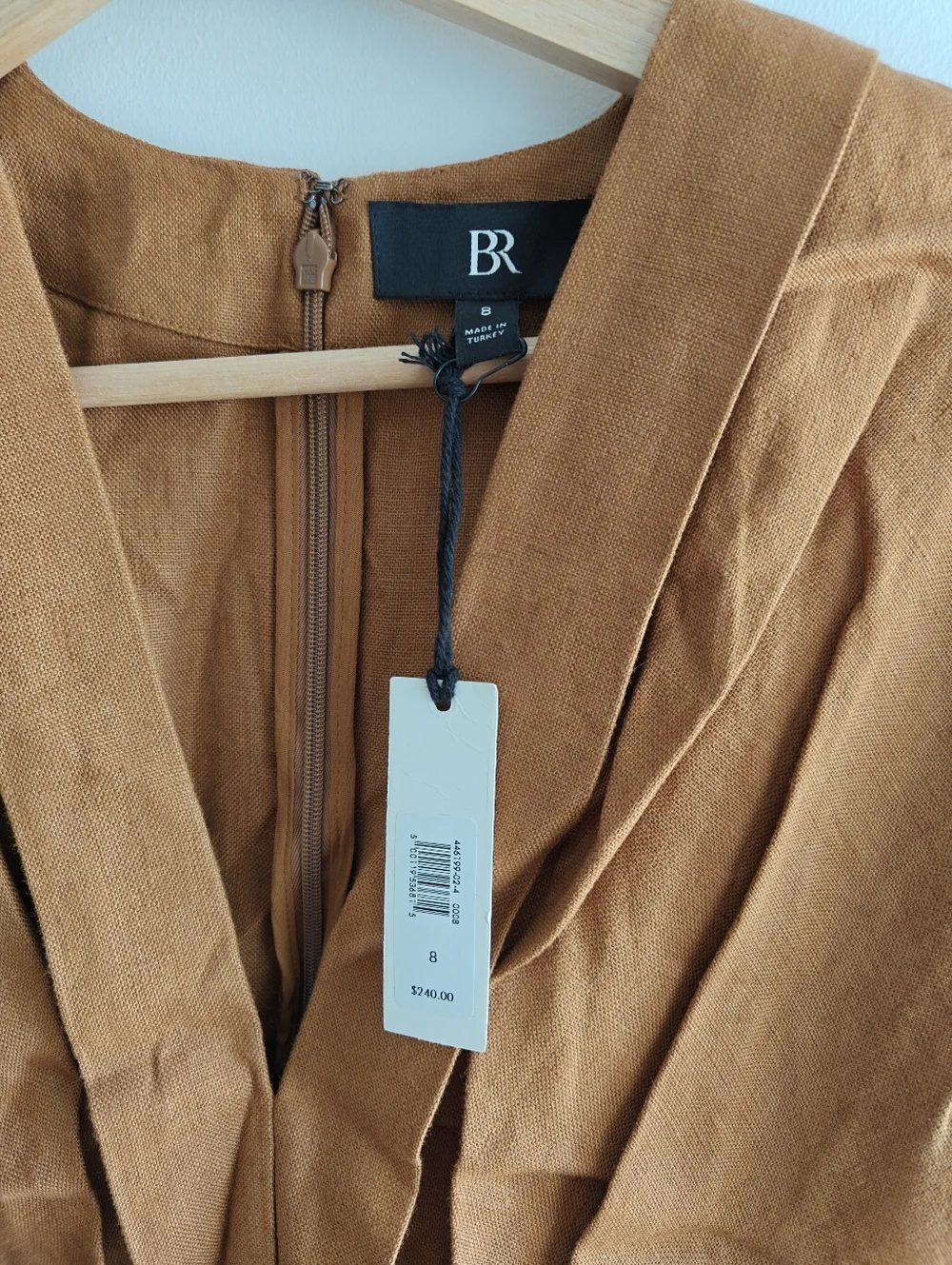 Banana Republic Rust Brown V-Neck Linen Midi Dress - Picture 3 of 5